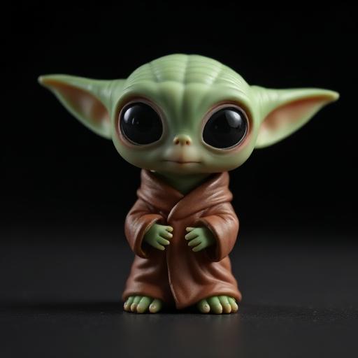 Criatura alienígena bebê com manto, olhos grandes