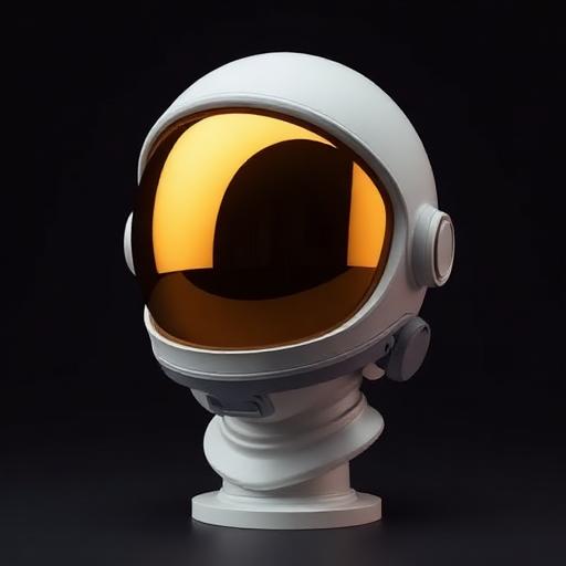 Capacete de astronauta retrô com viseira dourada