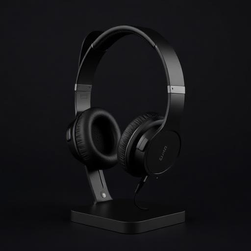 Suporte de headphone minimalista preto