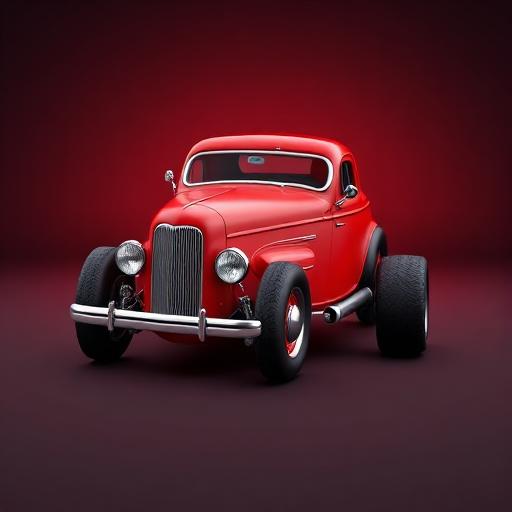 Carrinho hot-rod cartoon dos anos 50