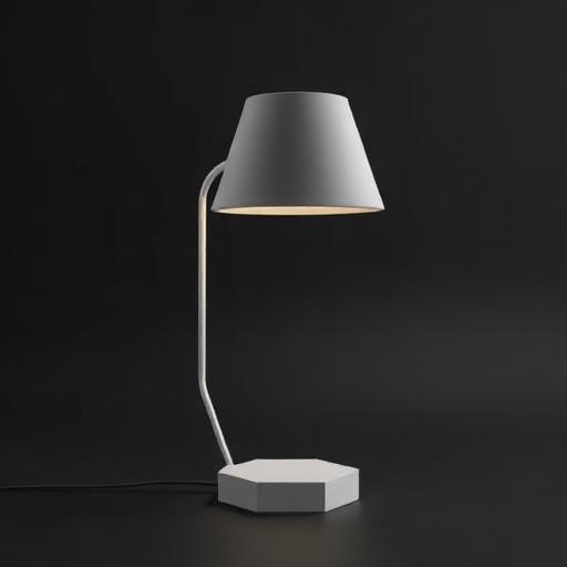 Luminária minimalista com base hexagonal