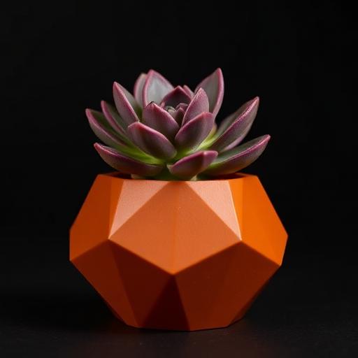Vaso geométrico facetado terracota