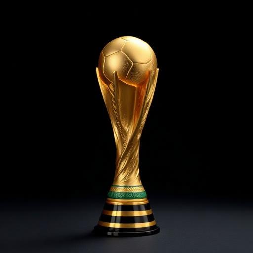 Réplica do troféu da Copa do Mundo, dourada