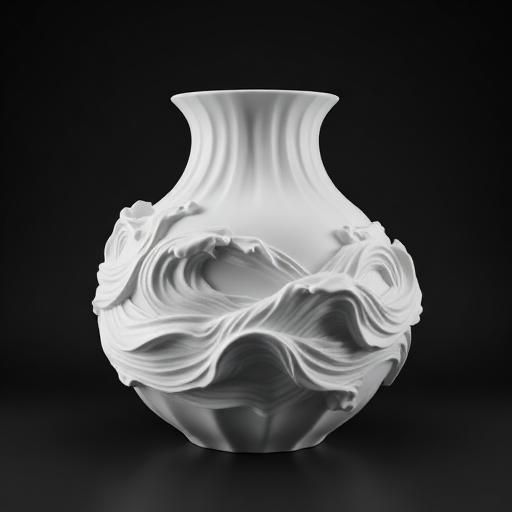 Vaso orgânico inspirado em ondas do oceano